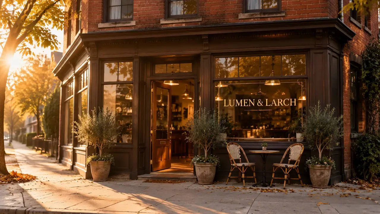 Cinematic video style demo — boutique shopfront at golden hour